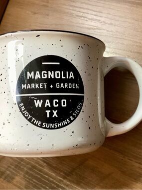 Magnolia Market + Garden Waco TX Speckled White Ceramic Mug